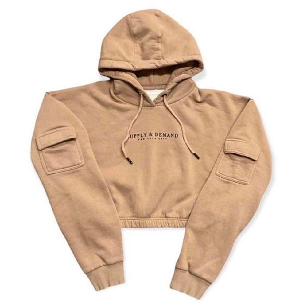 SUPPLY AND DEMAND NEW YORK cropped cargo hoodie